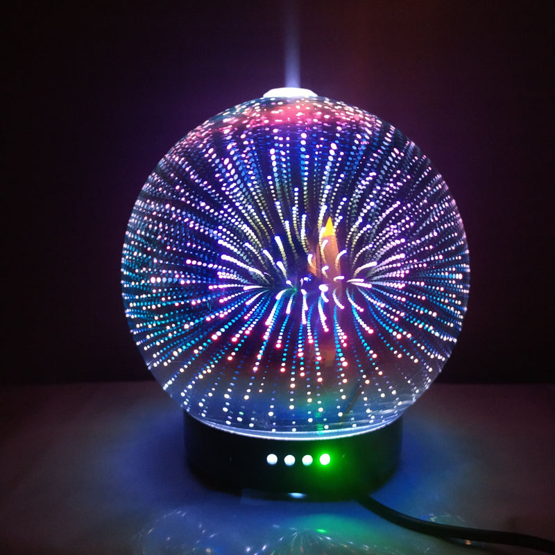 7 LED Color Lighting Modes 3D Aromatherapy Essential Diffuser Fragrance Oil Humidifier Firework Theme Premium Ultrasonic Mist