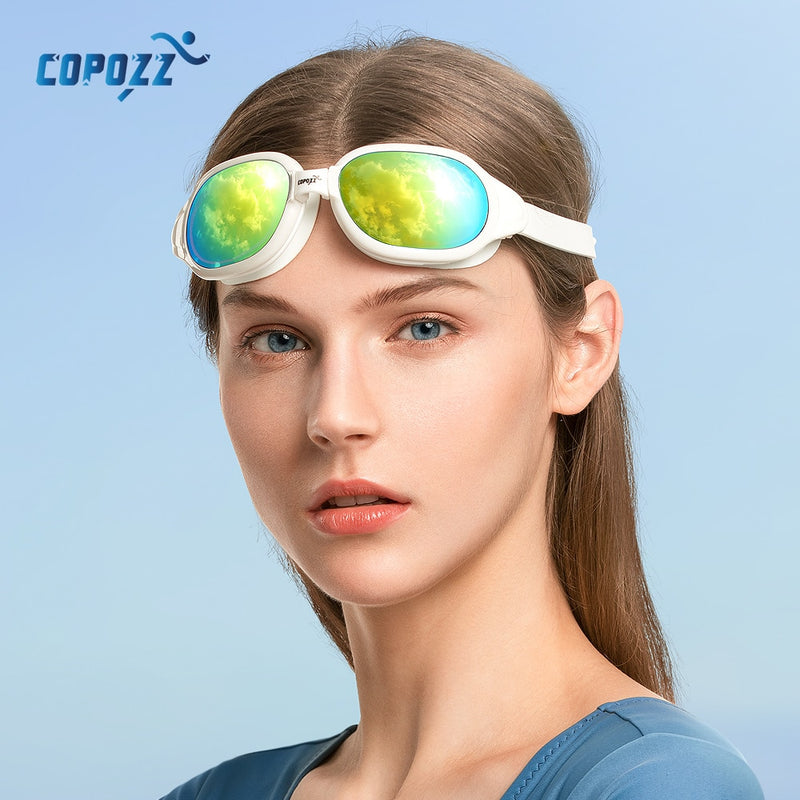 COPOZZ Gafas de natación Miopía 0 -1.5 a -7 Hombres Mujeres Anti niebla Protección UV Gafas de natación impermeables Dioptrías Gafas de natación