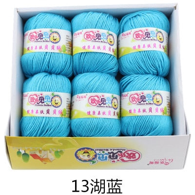 6balls/lot 73 Colors Milk Cotton Yarn Baby Wool Yarn DIY Knitting Children Sweater Hat Hand Knitted Yarn Knit Blanket Crochet