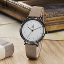 Shengke Simple Watch For Women Brown Retro Leather Relogio Feminino Top Brand Women&