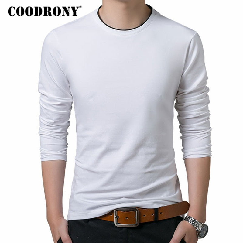 COODRONY T-Shirt Männer 2019 Herbst Lässig Allgleiches Langarm-O-Ansatz T-Shirt Männer Markenkleidung Weiche Baumwolle T-Shirts Tops 8617