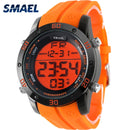 Relojes de moda para hombre, relojes digitales informales naranjas, reloj LED deportivo para hombre, reloj automático con fecha 1145, reloj de pulsera resistente al agua para hombre