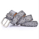 SupSindy woman belts Star geometric rivet pin buckle PU belt for women European fashion top quality faux leather strap for jeans