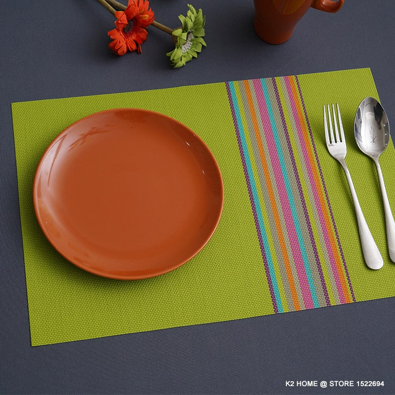 Home Decorative Table Mats PVC 45x30CM Table Placement Fashion Table Placemat Stain-resistant Table Pad Place Mat Set of 4PCS