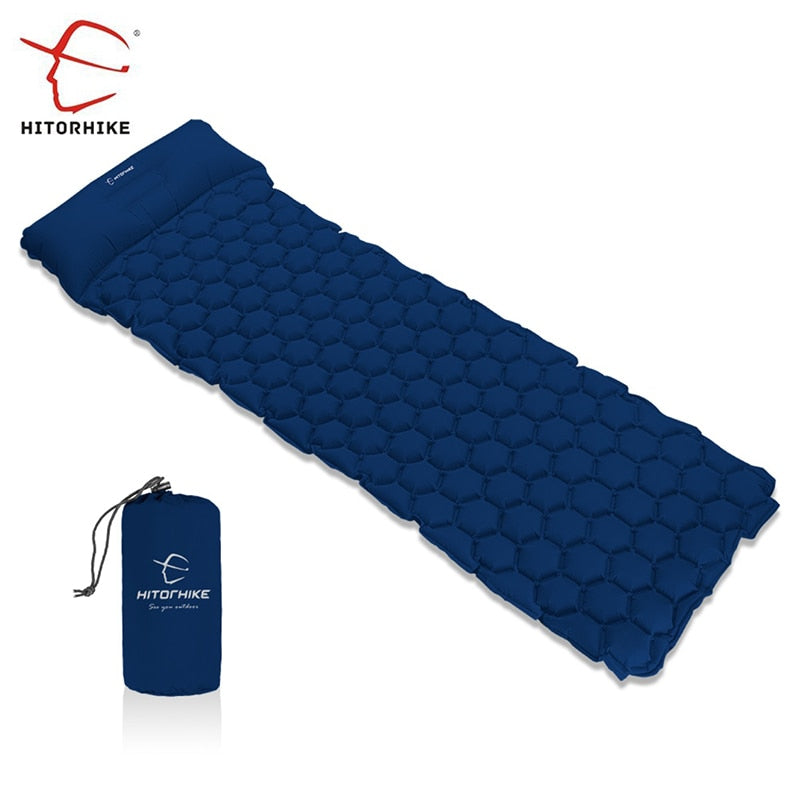 HOMFUL Outdoor Sleeping Mat Camping Pad With Pillow Air Mattress Inflatable Cushion Sleeping Mat Fast Filling Moistureproof