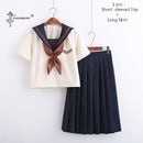 Japanese School Uniforms Anime COS Sailor Suit Jk Uniforms College Middle School Uniform For Girls Students Light Yellow Costume