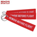 REMOVE BEFORE FLIGHT Wholesale Keychain for Motorcycles and Cars Key Chains Jewelry 100 PCS Aviation Gifts Embroidery Key Chain