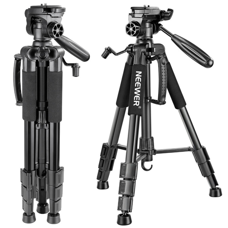 Neewer Portable 56 inches/142cm Aluminum Camera Tripod 3-Way Swivel Pan Head+Carrying Bag for Canon Nikon Sony DSLR Camera