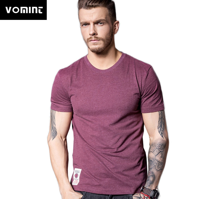 New Solid T-Shirt Mens Short Sleeve T-shirt Cotton Multi Pure Color Fancy Yarns Washing Tee Shirt for male V7S1T001