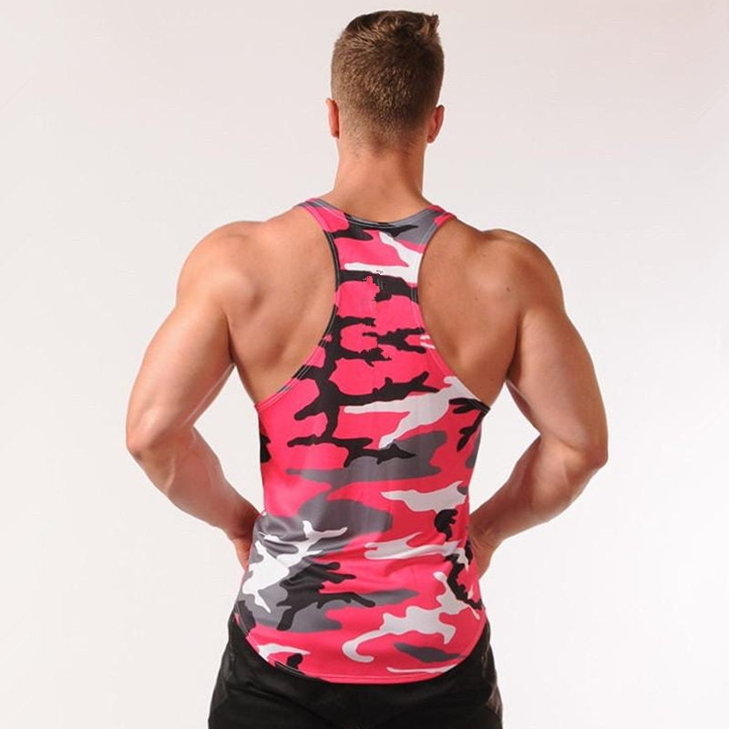 Men Bodybuilding Tank Tops Camouflage Sleeveless Shirt Gym Fitness Workout Singlet Vest Undershirt Quick Dry Training Clothing