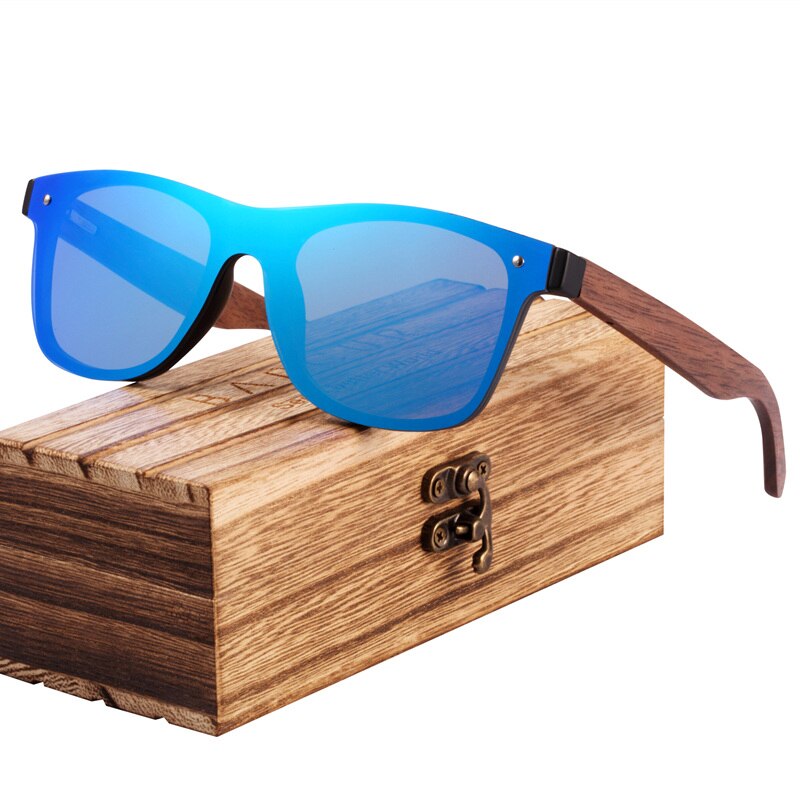 BARCUR Fashion Wooden Sunglasses Men Bamboo Temple Sun Glasses Women Wood Glasses Oculos de sol masculino