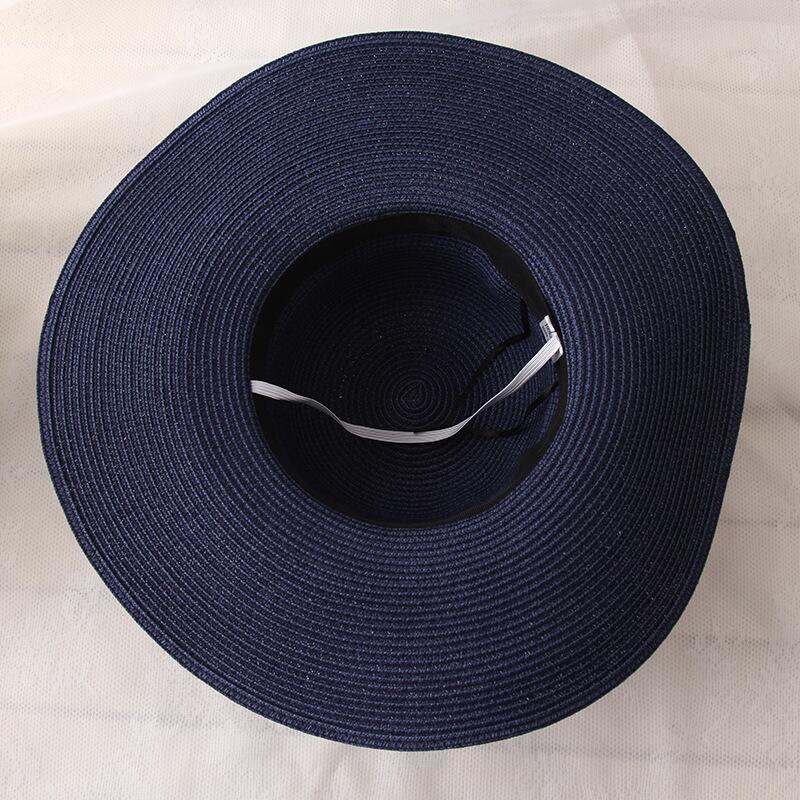 2019 Hot Sale Round Top Raffia Wide Brim Straw Hats Summer Sun Hats for Women With Leisure Beach Hats Lady Flat Gorras