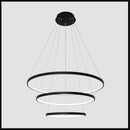 D100cm Black/White Modern pendant lights for living room dining room 4/3/2/1 Circle Rings acrylic aluminum body LED pendant Lamp