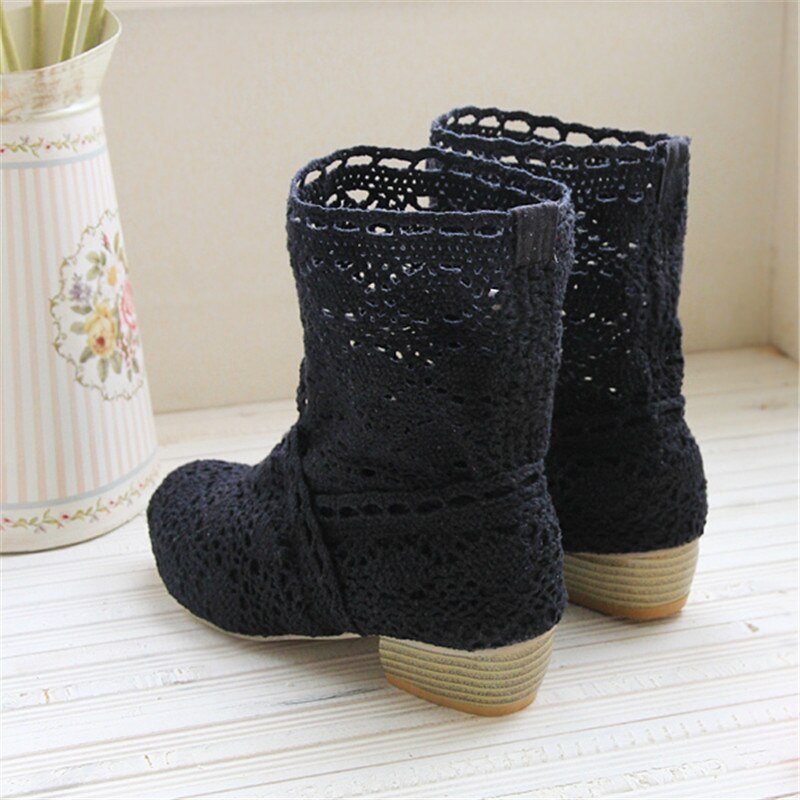 Crochet summer boots boots 2019 new shoes lace hollow crochet boots XL hollow fashion women&