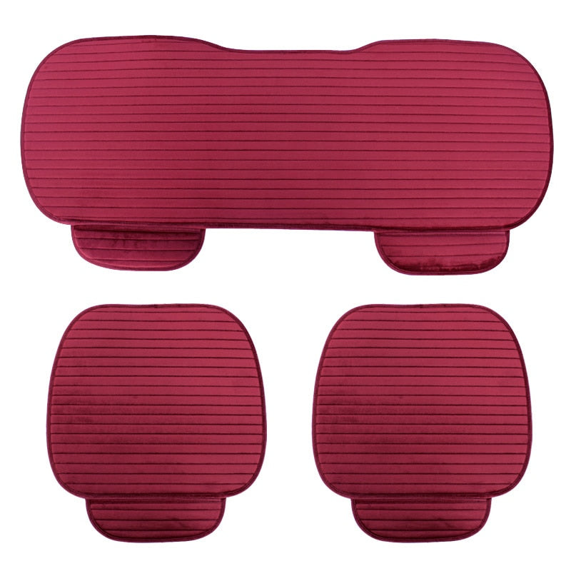 Car Seat Cover Front Rear Flocking Cloth Cushion Non Slide Auto Accessories Universa Seat Protector Mat Pad Keep Warm in Winter