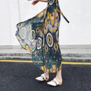 2021 Bohemian High Waist Floral Print Summer Skirts Womens Boho Asymmetrical Chiffon Skirt Maxi Long Skirts For Women