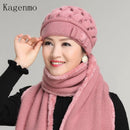 Kagenmo Rabbit Wool Knitted Yarn Hat The Elderly Hat Female Winter Hat Autumn &amp; Winter Female Winter Warm Beret Thermal Fur Cap