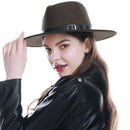 WELROG, sombreros Fedora negros y rojos para mujer, sombreros de fieltro de lana de imitación, sombrero de fieltro de Panamá, sombreros de invierno para hombre, sombreros de Jazz, sombrero Trilby para mujer