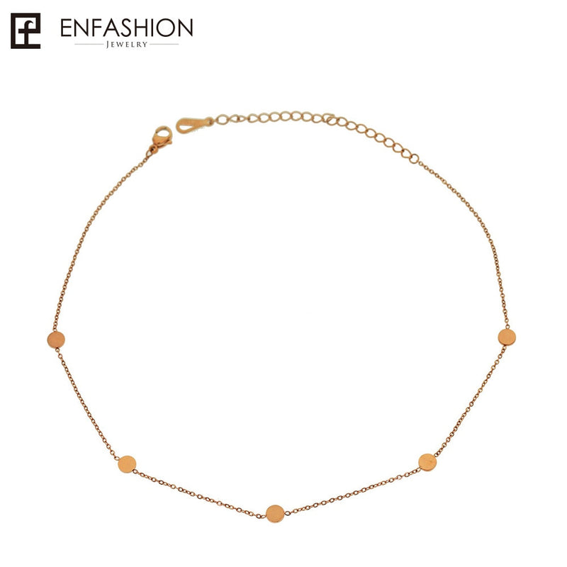 Enfashion Geometric Triangle Circle Star Choker Necklace Gold color Necklaces Pendants Stainless Steel Necklace Women chocker