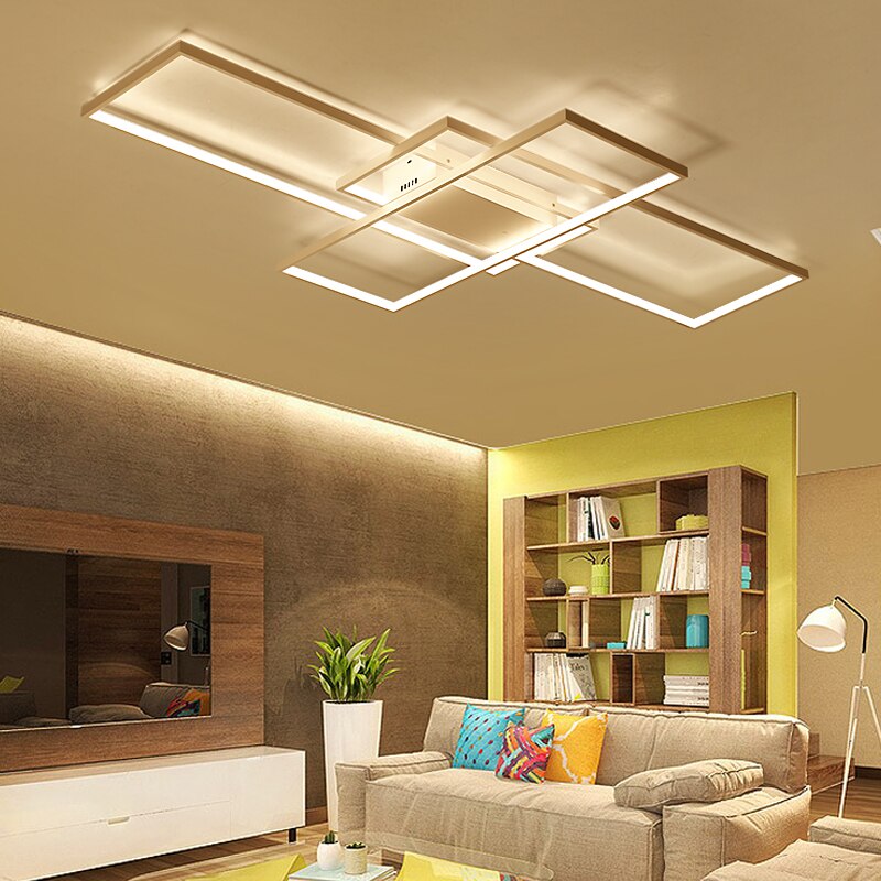 Smart Home Alexa Schwarz/Weiß LED-Deckenleuchter für Wohnzimmer Arbeitszimmer Schlafzimmer Moderner LED-Deckenleuchter aus Aluminium
