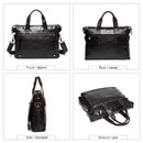 WESTAL Men's Leather Handbags Totes Bags Men Leather Laptop Bags Men's Shoulder Bag Business Briefcases Crossbody Messenger Bag