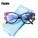 SOOLALA Anti Blue Light Reading Glasses Women Hyperopia Presbyopic Big Frame Wide Arms Cat Eye Women Glasses With Diopter