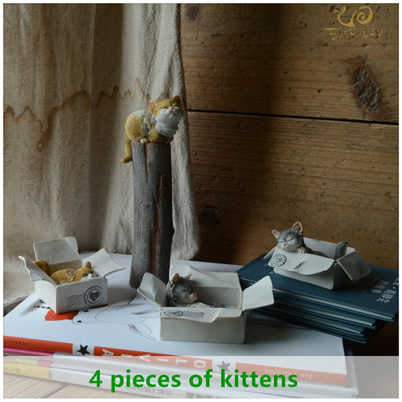 Everyday Collection Easter Kawaii Cat Home Decoration Accessories Animal Figurines Maneki Neko Sculpture Miniature Fairy Garden