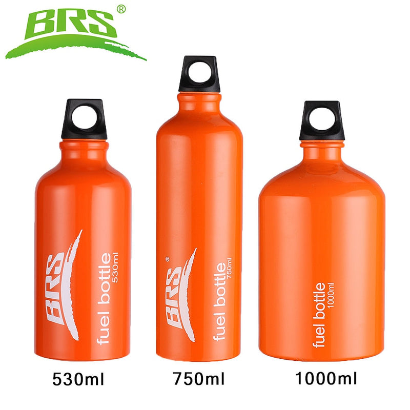 Botella de combustible de aceite de aluminio BRS, Alcohol, gasolina, diésel, queroseno para pícnic al aire libre, estufa de Camping para quemar aceite, 530ml, 750ml, 1000ml