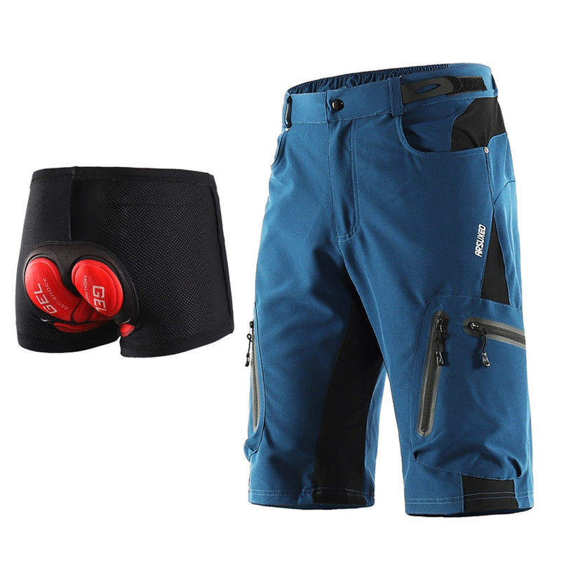 ARSUXEO, pantalones cortos de ciclismo para deportes al aire libre para hombre, pantalones de descenso MTB, pantalones cortos para bicicleta de montaña, pantalones cortos resistentes al agua, ajuste holgado 1202