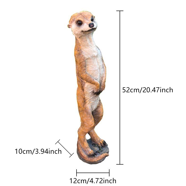 Outdoor Garden Resin Mongoose Crafts Statues Decoration Home Courtyard Balcony Cute Cat Animal Sculptures Decor Park Ornaments
