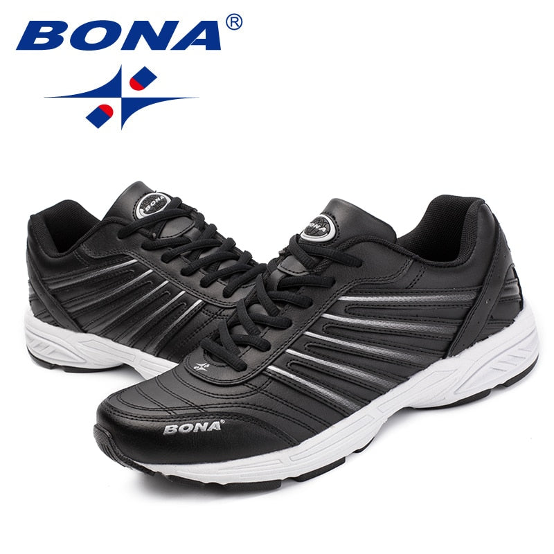 BONA New Classics Style Men Casual Shoes Outdoor Fashion Sneakers Lace Up Men Flats Split Leather Men Mocasines Fast Free Shipping