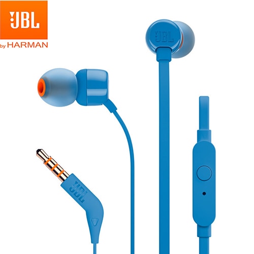 JBL T110 3,5-mm-Kopfhörer mit Kabel Stereomusik Deep Bass-Ohrhörer TUNE110 Headset Sportkopfhörer Inline-Steuerung Freisprechfunktion mit Mikrofon