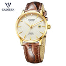 CADISEN, relojes para hombre, reloj de pulsera mecánico automático MIYOTA 9015, reloj de lujo con diamantes reales, reloj de cristal de zafiro curvo