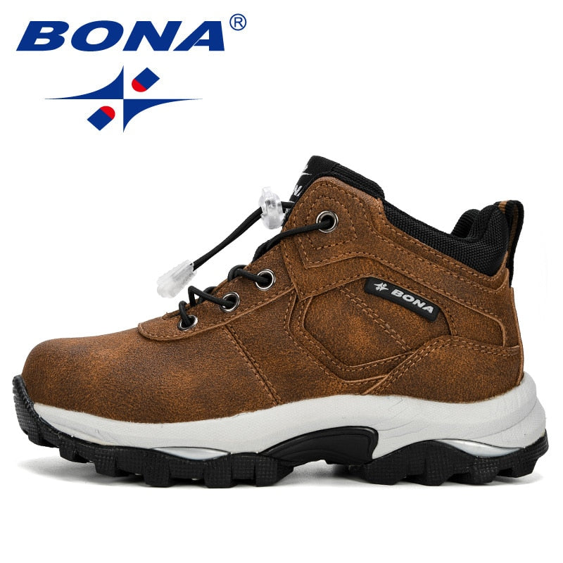 BONA Boys Girls Fashion Sneakers Children School Sport Trainers Synthetic Leather Kid Casual Skate Stylish Designer Shoes Comfy