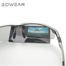AOWEAR Photochromic Sunglasses Men Polarized Day Night Driving Glasses High Quality Aluminium Rimless Chameleon Eyewear Gafas