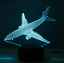 Touch Remote Control Air Plane 3D Light LED Table Lamp Optical Illusion Bulb Night Light 7 Colors Changing Mood Lamp USB Lamp