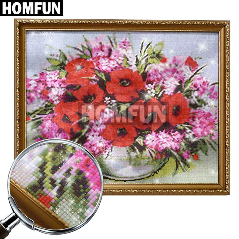 HOMFUN Full Square/Round Drill 5D DIY Diamond Painting &quot;Colored skull&quot; 3D Embroidery Cross Stitch 5D Home Decor A16100
