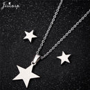 Jisensp Ecg Heartbeat Necklace Love Heart Necklaces Pendants for Women Gold Stainless Steel Jewelry Earrings Doctor Accessories