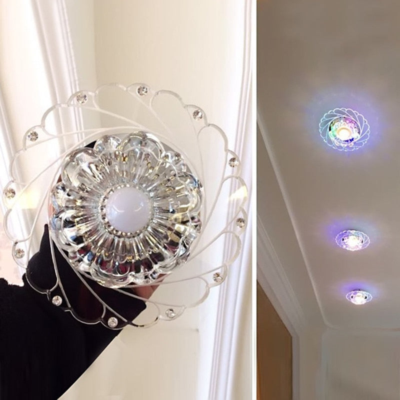 Modern LED Crystal Ceiling Light Circular Mini Ceiling Lamp Luminarias Rotunda Light For Living Room Aisle Corridor Kitchen