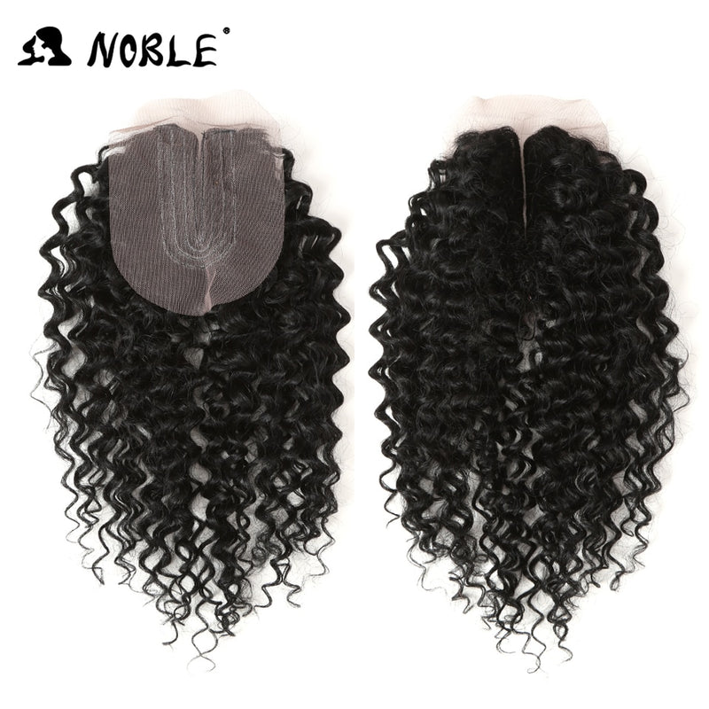 Noble Synthetic Hair Weave 16-20 inch 7Pieces/lot Afro Kinky Curly Hair Bundles With Closure African lace For Women hair Extensi