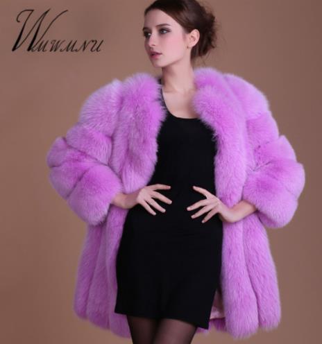 Fashion Luxury Faux Fox Fur Coat Women Plus Size S-4XL Winter Coat Thick Warm Fake Furry Fur Jacket Coats chaqueta mujer