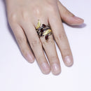 GEM'S BALLET 2.75 Karat Natürlicher Roter Granat Edelstein Fingerring 925 Sterling Silber Vintage Gothic Ringe Für Frauen Feiner Schmuck