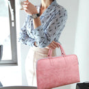 Fashion Pu Waterproof Scratch-resistant Laptop Briefcase 13 14 15 inch Notebook Shoulder Bag Carry Case For women and men