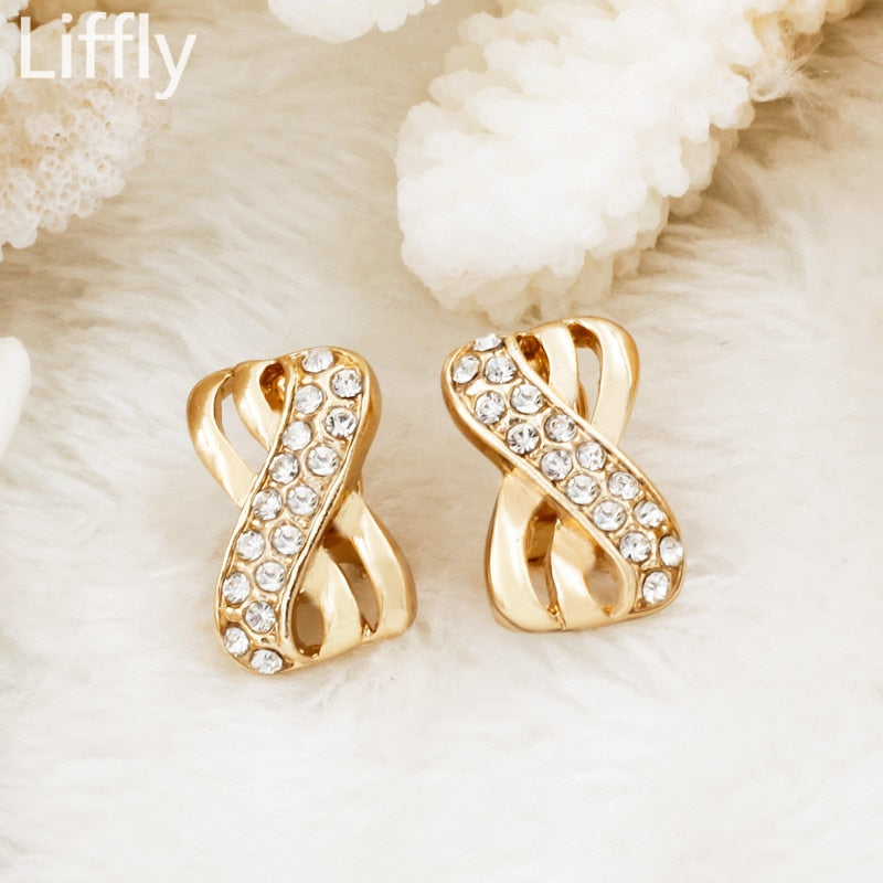 Liffly Nigeria Jewelry Sets for Women Africa Beads Jewelry Set Dubai Gold Wedding Bridal Fashion Jewelry Sets Womens Accessories