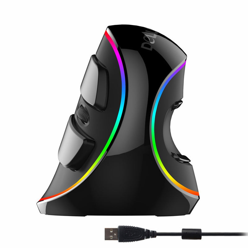 Delux Ergonomics Vertical Gaming Wired Mouse RGB/Single Color/Wireless 6 Tasten 4000 DPI Optical RGB Wireless Right Hand Mouses