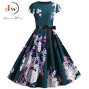 Pumpkin Print Halloween Women 2022 Summer O Neck Short Sleeve Party Robe Femme Elegant Vintage Dresses