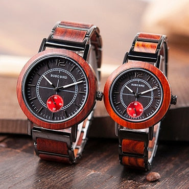 BOBO BIRD, relojes de madera para amantes, conjunto de marca superior de lujo, elegante reloj para mujer, grandes regalos para hombres, reloj Masculino