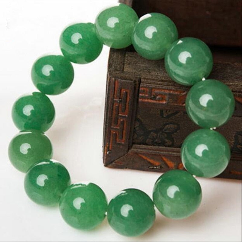 Natürliches Dongling Jade-Armband Jade-Porno-Paar-Armband Jade-Armband Kristallarmband Grünes Jade-Perlenarmband für Männer und Frauen