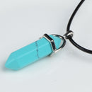 LFPU Natural Stone Pendant Bullet Shape Healing Point Crystal Stone Pendant Necklace Women Jewelry