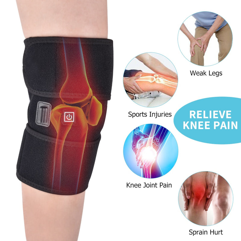 Heizungs-Knie-Massage-Pad Brace Support Thermal Heat Therapy Wrap Hot Compress Massager Krämpfe Arthritis Schmerzlinderung Gesundheit Geschenk